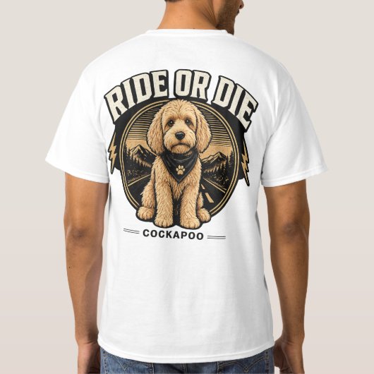コッカプーTシャツ - 愛犬家へのギフト Tシャツ (裏面)