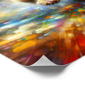 コッカラフルカースパニエル犬レインボー(ばちゃばちゃ)跳ねるカスタム ポスター (角)