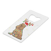 コッカーおもしろいスパニエル犬トナカイのクリスマスドッグ クレジットカード栓抜き (裏面アングル)