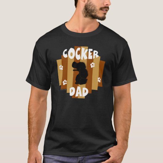 コッカーのパパの暗闇のTシャツ Tシャツ (正面)