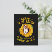 コッカーひまわり犬の生活は私の時間犬の価値がある ポストカード (スタンド正面)