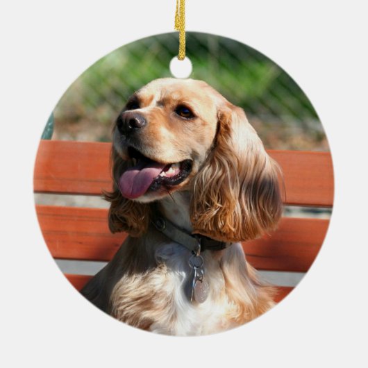 コッカースパニエルのオーナメント セラミックオーナメント (裏面)