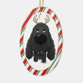 コッカースパニエルのクリスマスのオーナメント セラミックオーナメント (左)