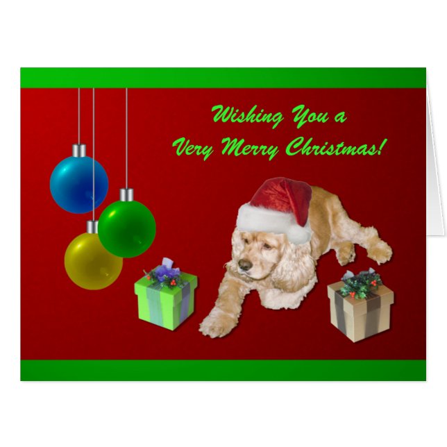 コッカースパニエルのクリスマス (正面横)