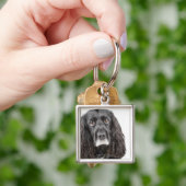 コッカースパニエルのスタジオのポートレート キーホルダー (手)