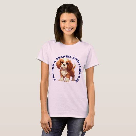 コッカースパニエルの子犬にキスをした Tシャツ (正面フル)