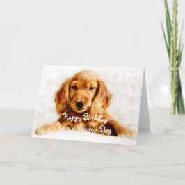 コッカースパニエルの子犬のハッピーバースデーの挨拶状 カード