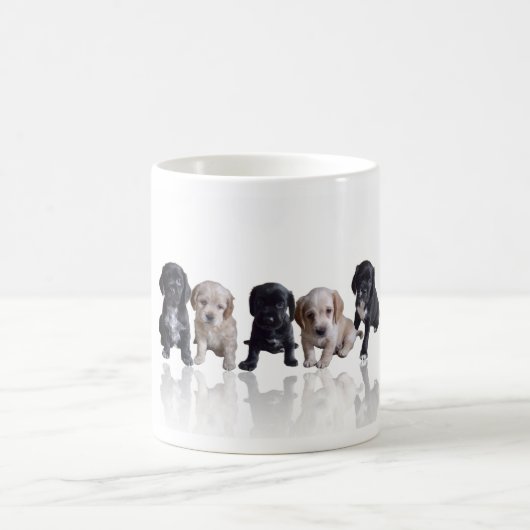 コッカースパニエルの子犬 コーヒーマグカップ (中央)