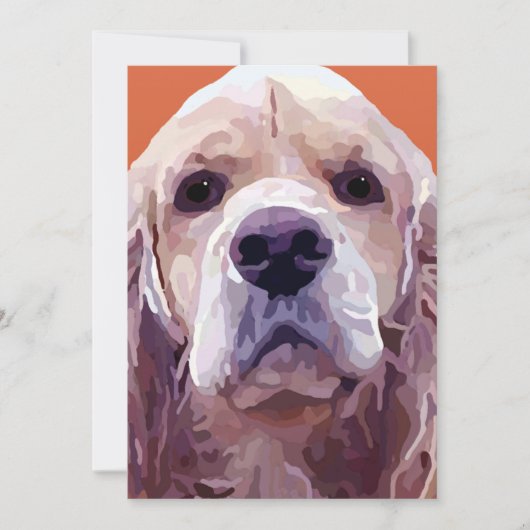 コッカースパニエルの絵画の挨拶状 カード (正面)