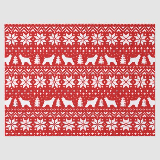 コッカースパニエルはクリスマスパターン赤のシルエットを描きます 薄葉紙 (正面)