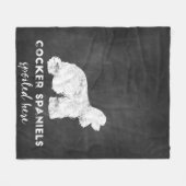 コッカースパニエルはヴィンテージの黒板をここにだめにしました フリースブランケット (正面(横))