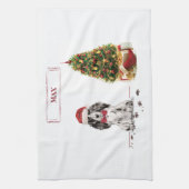 コッカースパニエル犬おもしろいクリスマスドッグと木 キッチンタオル (縦)