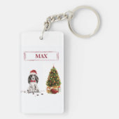 コッカースパニエル犬おもしろいクリスマスドッグと木 キーホルダー (裏面)