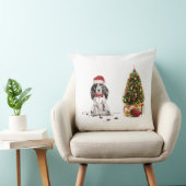 コッカースパニエル犬おもしろいクリスマスドッグと木 クッション (椅子)