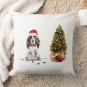 コッカースパニエル犬おもしろいクリスマスドッグと木 クッション (ブランケット)