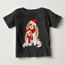 コッカースパニエル犬おもしろいクリスマスフラスNavidog ベビーTシャツ