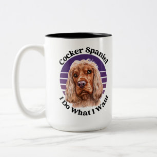 コッカースパニエル犬おもしろい引用文ツートーンコーヒーマグ ツートーンマグカップ