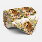 コッカースパニエル犬とイースターエッグホリデー ネクタイ (ロール)