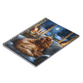 コッカースパニエル犬とクリスマスライトホリデイ ノートブック (左側)