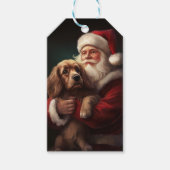 コッカースパニエル犬とサンタクロースフェスティバルクリスマス ギフトタグ (正面)