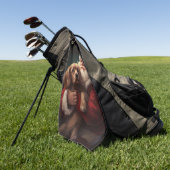 コッカースパニエル犬とサンタクロースフェスティバルクリスマス ゴルフタオル (グリーン)