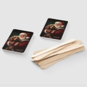 コッカースパニエル犬とサンタクロースフェスティバルクリスマス ハンドファン (組立なし)