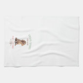 コッカースパニエル犬とワイン キッチンタオル (横)