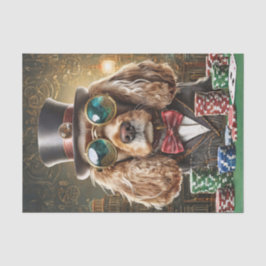 コッカースパニエル犬のサム・スリック遊トランプのポーカー 薄葉紙