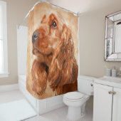 コッカースパニエル犬のデジタル英国の芸術 シャワーカーテン (インサイチュ)