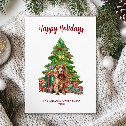 コッカースパニエル犬の家族のクリスマス シーズンカード