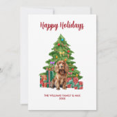 コッカースパニエル犬の家族のクリスマス シーズンカード (正面)