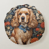 コッカースパニエル犬ウィリアムインスパイアモリスフローラ ラウンドクッション (裏面)