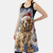 コッカースパニエル犬ウィンターワンダーランドクリスマスジョイ エプロン (インサイチュ)