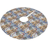 コッカースパニエル犬ウィンターワンダーランドクリスマスジョイ ブラッシュドポリエステルツリースカート (アングル)