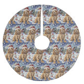 コッカースパニエル犬ウィンターワンダーランドクリスマスジョイ ブラッシュドポリエステルツリースカート (正面)