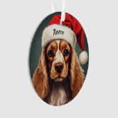 コッカースパニエル犬カスタムクリスマスオーナメント オーナメント (正面)