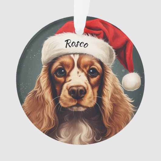 コッカースパニエル犬カスタムクリスマスオーナメント オーナメント (正面)