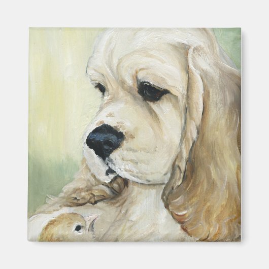 コッカースパニエル犬カップ及びヒック磁石 マグネット (正面)