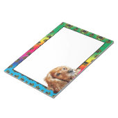 コッカースパニエル犬カラフルドッグポーパターンメモ帳 ノートパッド (アングル)