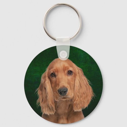 コッカースパニエル犬キーチェーン キーホルダー (正面)