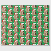 コッカースパニエル犬クリスマスオングリーン ラッピングペーパー (フラット)