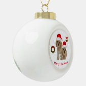 コッカースパニエル犬クリスマスオーナメント セラミックボールオーナメント (左)