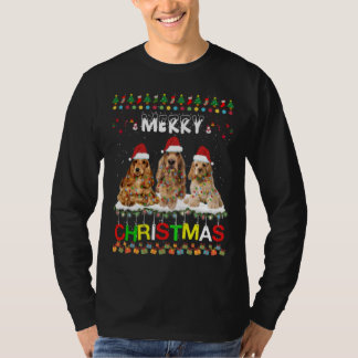 コッカースパニエル犬クリスマスクリスマスプレゼント Tシャツ