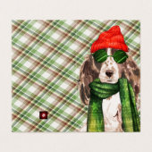 コッカースパニエル犬クリスマスグリーンホリデープレイド (外部フラット)