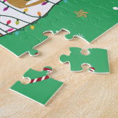 コッカースパニエル犬クリスマスドッグウィンターアニマルズドッグJ ジグソーパズル (側面)