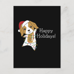 コッカースパニエル犬クリスマスドッグウィンターアニマルドッグ シーズンポストカード