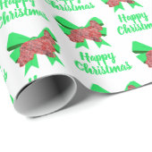 コッカースパニエル犬クリスマスドッグ&グリーンボウホワイト ラッピングペーパー (ロールコーナー)