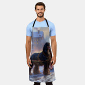 コッカースパニエル犬クリスマスフェスティバルシーズン エプロン (着用した状態)