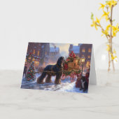 コッカースパニエル犬クリスマスフェスティバルシーズン カード (黄色い花)