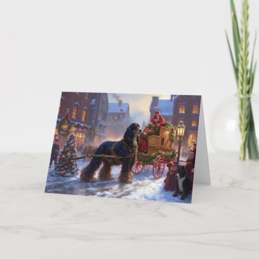 コッカースパニエル犬クリスマスフェスティバルシーズン カード (正面)